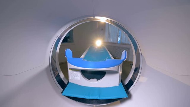 CT or MRI scanner in a modern hospital.