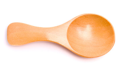Wooden spoon isolated on white bacground