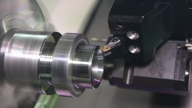cutting tool at metal working on cnc lather machine