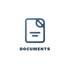 Outline vector logotype of document. Signed paper icon