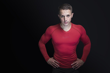 Fototapeta premium Fitness portrait of a young man bodybuilder