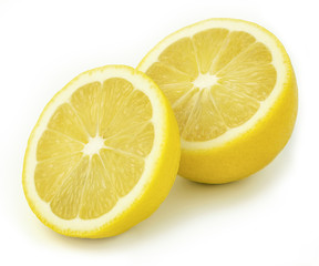slice of lemon isolated on white background.