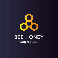 Obraz premium Logo bee honey. Stylish and modern sign for products apiculture.