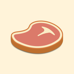 T-bone beef steak vector illusration.