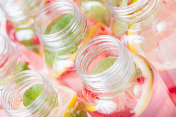 detox water in bottles for food delivery