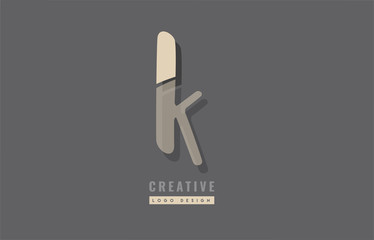 grey yellow modern alphabet letter k logo icon design