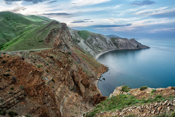 mountains near the sea. Panorama of the Crimean mountains