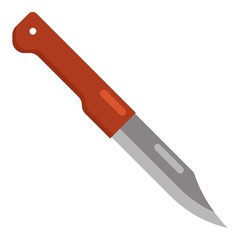 Hunting knife icon, flat style