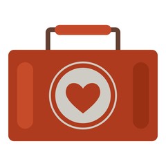 First aid kit icon, flat style