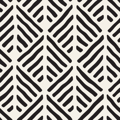 Naadloze geometrische doodle lijnen patroon in zwart-wit. Adstract hand getekende retro textuur.