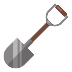 Shovel icon, flat style