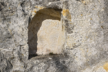 Ancient and doantic rock sanctuary in the mountains. The Rock Monastery.
