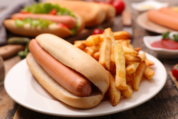 hot dog and french fries