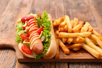 hot dog and french fries