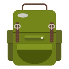Travel backpack icon, flat style