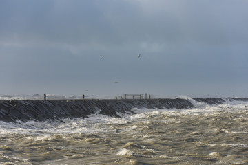 Man at Zuid Pier Storm