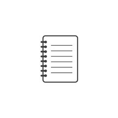 spiral notebook icon symbol for web