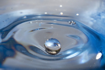 transparent drop of water, splash about falling drops of water