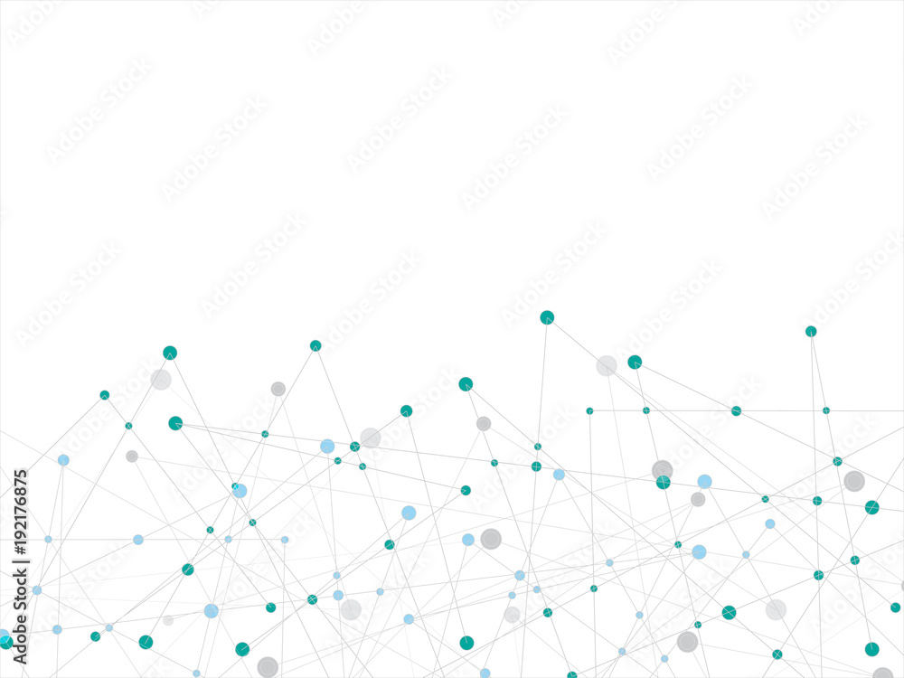 Aufkleber white technology and science abstract background with blue and grey line dot. business and connectio