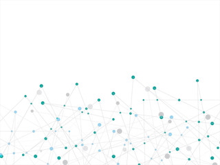 White technology and Science abstract background with blue and grey line dot. Business and Connection concept. Futuristic and Industry 4.0 concept. Internet cyber data link and network theme.