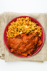 Tasty Indian food basmati rice on a plate