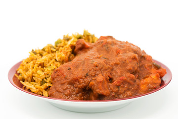 Tasty Indian food basmati rice on a plate