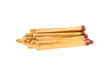 wooden match isolated on white background