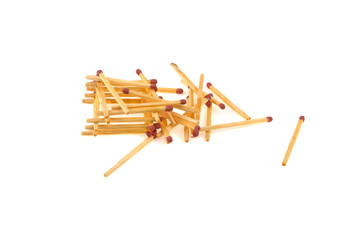 wooden house matches isolated on white background