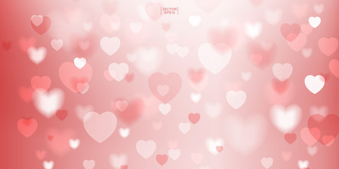 Abstract red heart for Valentines background. Vector illustration.