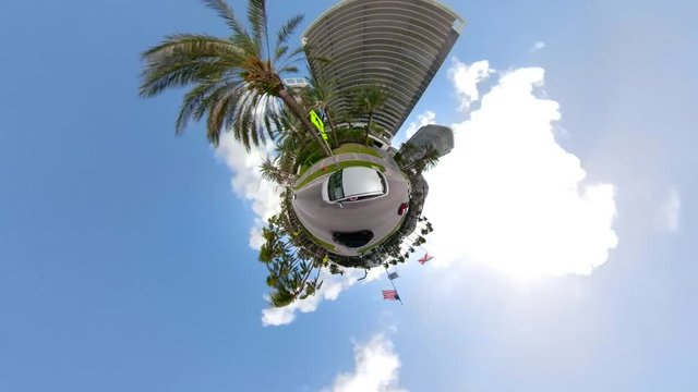 Tiny planet hyperlapse driving compilation