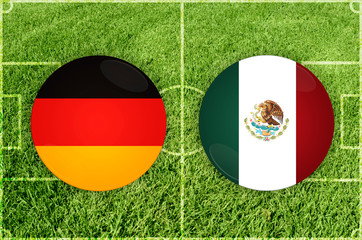 Fototapeta premium Illustration for Football match Germany vs Mexico