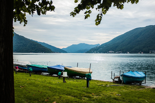 spiaggia di Bissone in Ticino Svizzera