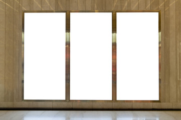 Fototapeta premium Large blank billboard on a street wall, banners with room to add your own text