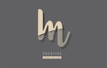 grey yellow modern alphabet letter m logo icon design