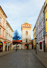 street in old Krakow, Poland