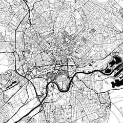 Obraz premium Nottingham Downtown Vector Map