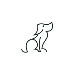 Dog logo outline minimalist vector graphic animal symbol