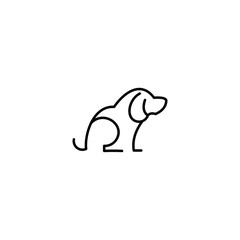 Dog logo outline minimalist vector graphic animal symbol