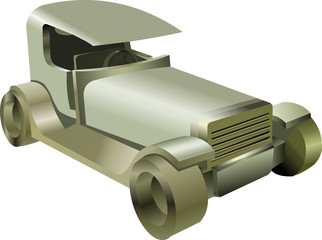 Old auto retro America toy illustration vector on white background