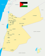 Jordan Map - Detailed Vector Illustration