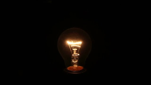 incandescent lamp on isolated black