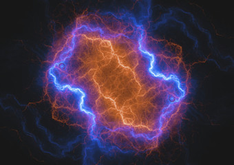 Fire and ice lightning background, plasma  and energy background