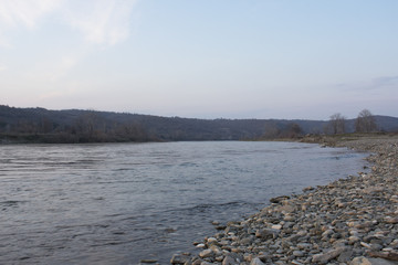 The Axios river in Polikastro, Macedonia, Greece