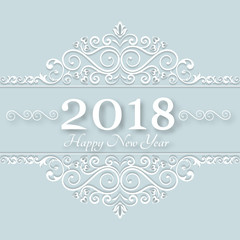 New Year's ornate frame