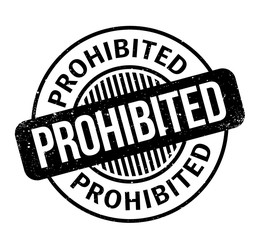Prohibited rubber stamp. Grunge design with dust scratches. Effects can be easily removed for a clean, crisp look. Color is easily changed.
