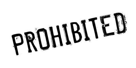 Prohibited rubber stamp. Grunge design with dust scratches. Effects can be easily removed for a clean, crisp look. Color is easily changed.