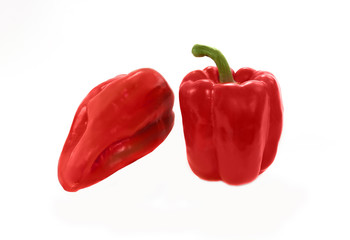 Sweet red pepper isolated on white background