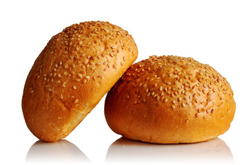 two buns with sesame seeds