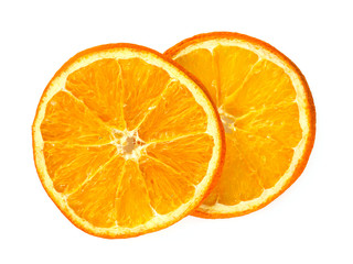 dried oranges isolated on white