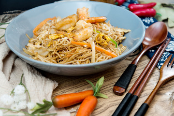 shrimp Vietnamese food Bo bun rice vermicelli
